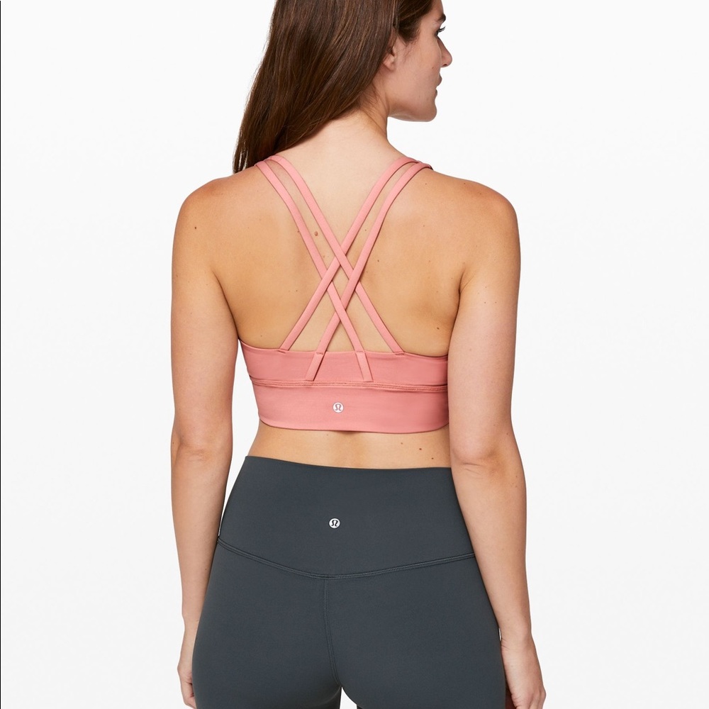 LULULEMON 🍋 Long Line Energy Bra 12 Peach Pink